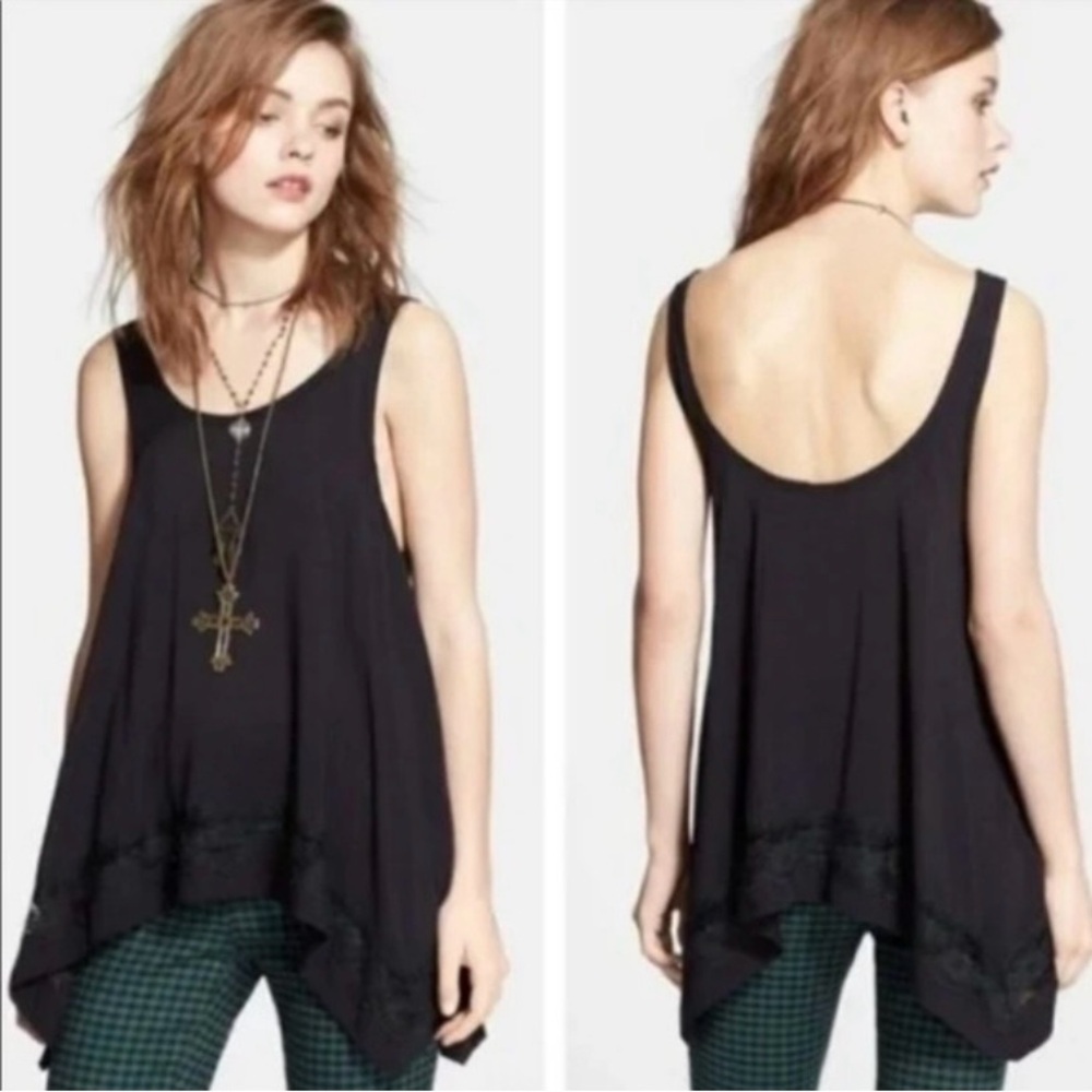 Free People Black Flowy Tank Top Free People Intimately Lace Tank Slip Top